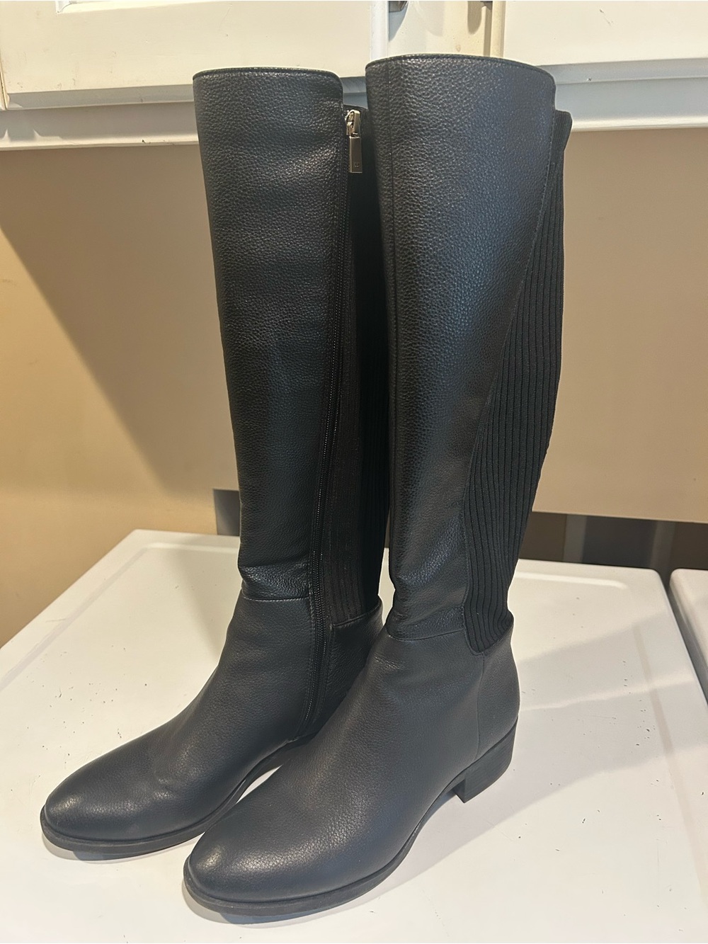 Kenneth Cole Black Knee High Riding Boots